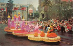 1955 Tournament of Roses Helms Bakeries Disneyland Float Postcard