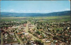 Aerial View of Grangeville on U.S. 95 Postcard