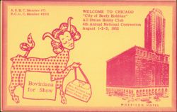 All States Hobby Club Boviniana 1952 Morrison Hotel Postcard