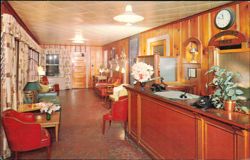 Whispering Pines Motel-Hotel Lobby Interior Postcard
