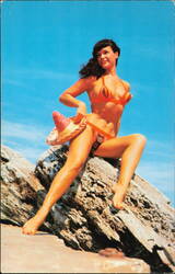 Sunshine and Beauty, Bikini Model with Sombrero Postcard