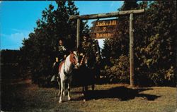 Your Hosts on Horseback, Jack and Jill Ranch Postcard
