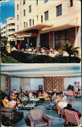 Charles Hotel Exterior Patio and Interior Lobby Lounge Postcard