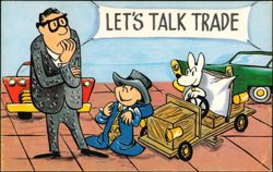 Flatbush Pontiac 'Let's Talk Trade' Comic Advertising Postcard