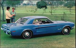 1968 Ford Mustang Hardtop Barnes-Kotler Ford Promo Postcard