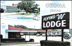 Flying W Lodge Motel and Swimming Pool Postcard