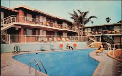 Alexander's Seabreeze Apartments Pool Courtyard Postcard