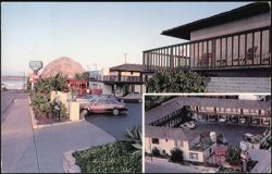 Bay View Motel with Morro Rock View Postcard