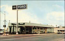 Wilson-Russell Ford Sales Dealership Showroom Postcard