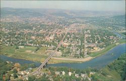 Aerial View Along the Allegany River Postcard