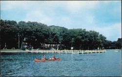 Lake Lawn Lodge, Canoeing on Delavan Lake Postcard