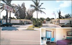 Airport Airlines Motel Exterior and Room Interior Postcard