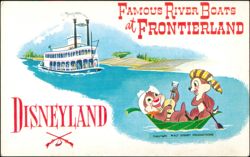 Disneyland Frontierland Mark Twain Riverboat Chip n' Dale Postcard