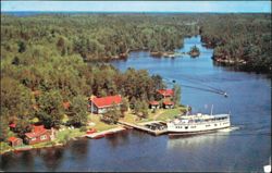 Lunge Lodge on the French River, Aerial View Postcard