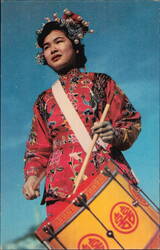 St. Mary's Chinese Girls Drum Corps Drummer Postcard