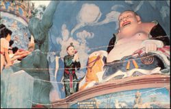 Tiger Balm Gardens Laughing Buddha Statue Postcard