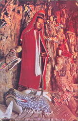 The Red Goddess of Mercy, Lunghwa Temple - Pan American Postcard