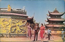 Lunghwa Temple Dragon Wall, Pan American World Airways Postcard
