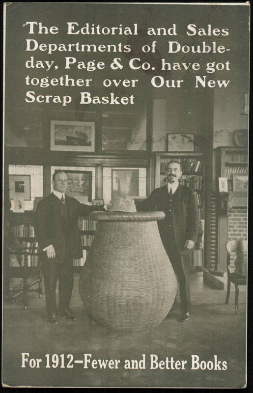 Doubleday, Page & Co. Giant Scrap Basket for 1912
