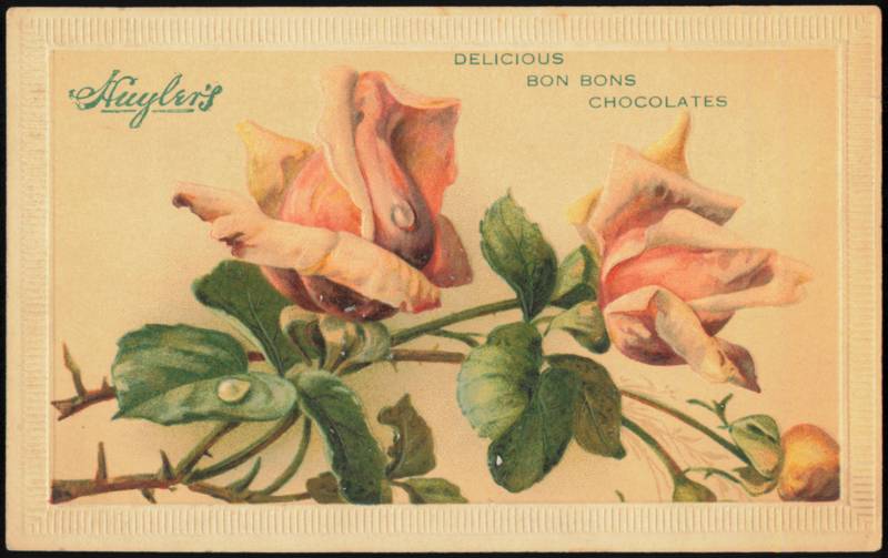 Huyler's Delicious Bon Bons Chocolates Embossed Roses