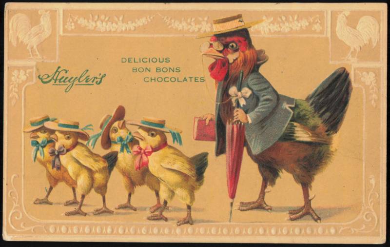 Huyler's Bon Bons Chocolates Dressed Rooster & Chicks