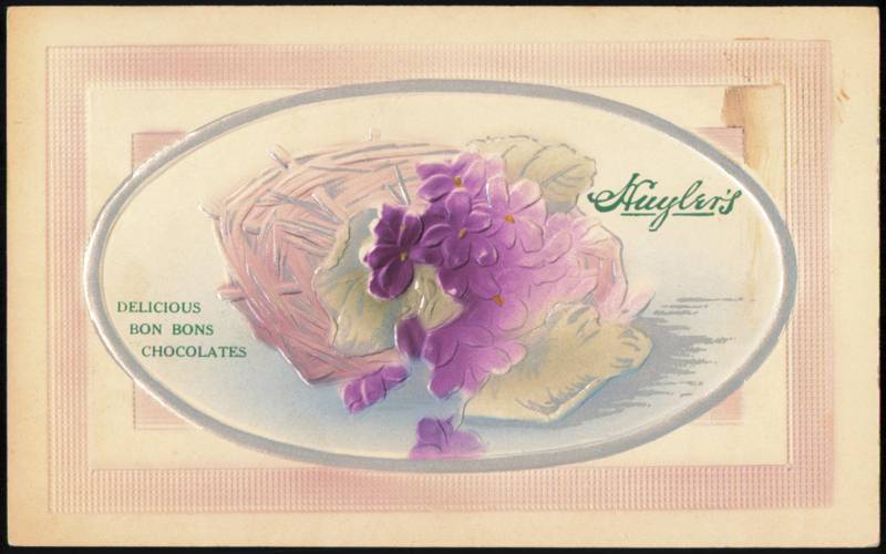 Huyler's Delicious Bon Bons Chocolates Embossed Violets