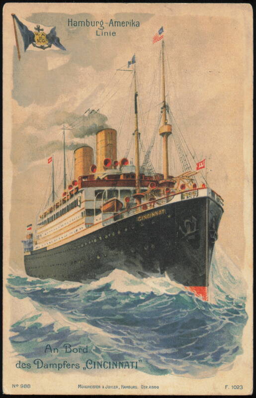 Hamburg-Amerika Linie Dampfer Cincinnati Ocean Liner