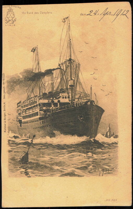 Hamburg-Amerika Linie Ocean Liner by Willy Stöwer