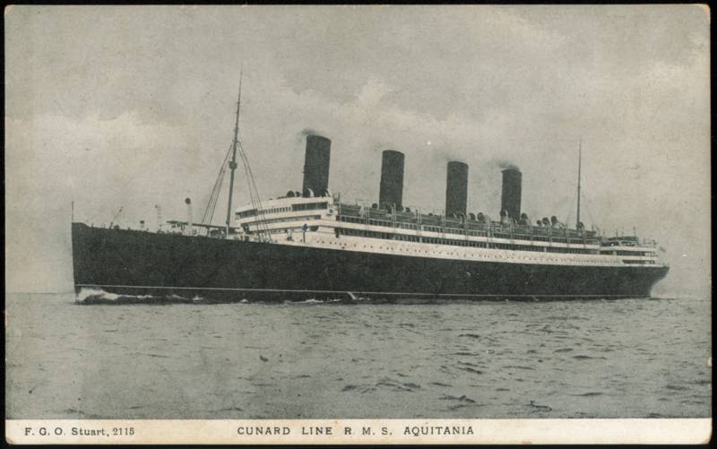 Cunard Line R.M.S. Aquitania Ocean Liner