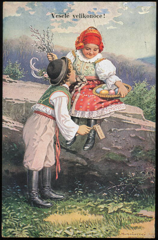 Czech Easter Children in Folk Costumes by J. Mukařovský