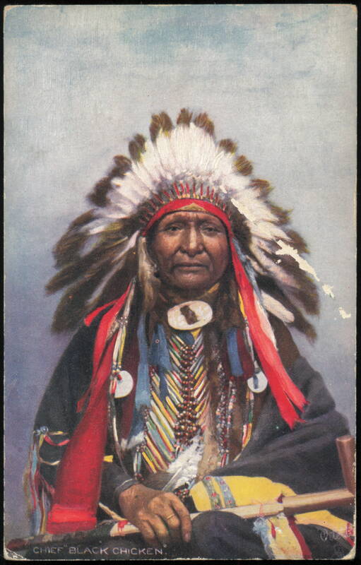 Chief Black Chicken with Peace Pipe, Indian Chiefs
