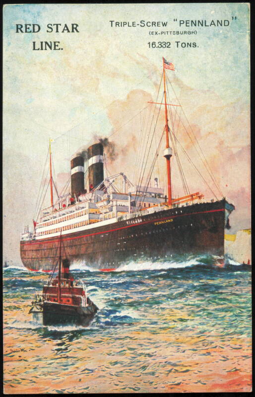 Red Star Line Triple-Screw Pennland Ocean Liner