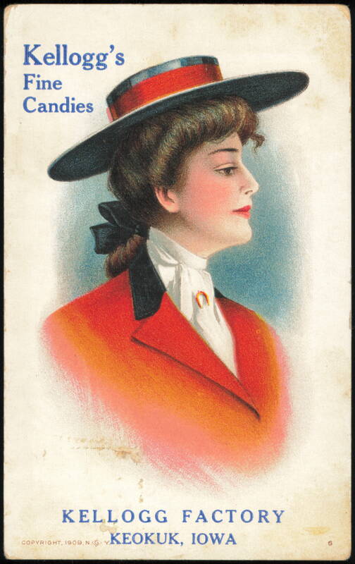 Kellogg's Fine Candies, Elegant Woman in Red Coat