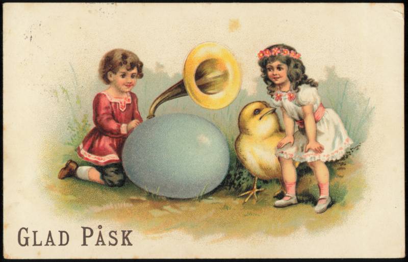 Glad Påsk Swedish Easter Children Phonograph Egg & Chick