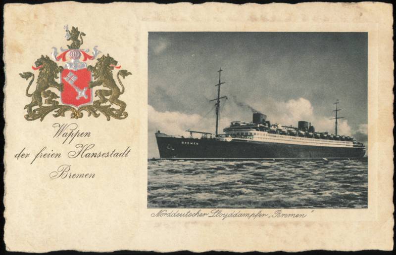 Norddeutscher Lloyd Steamer Bremen & Bremen Coat of Arms
