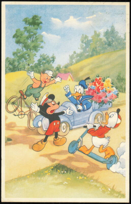 Disney Mickey Mouse, Donald Duck, Practical Pig & Scooter