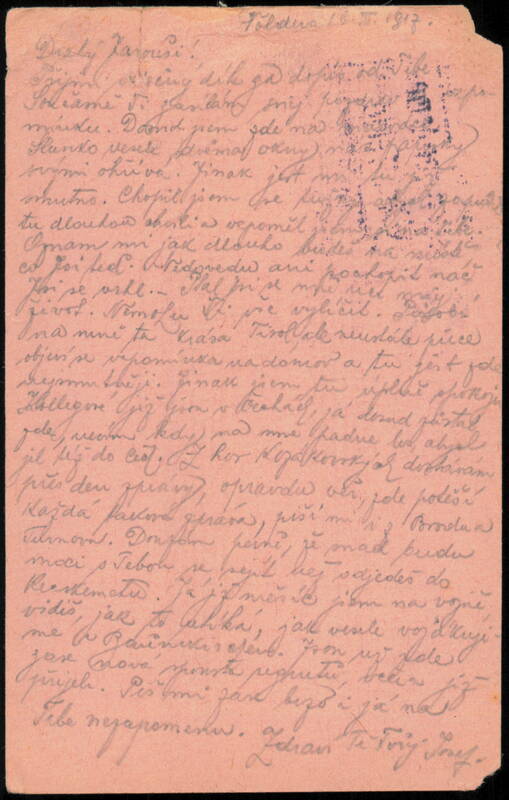 WWI Austro-Hungarian Feldpostkarte Censored 1917