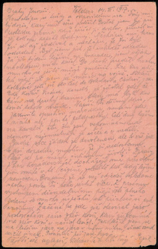 1917 Austro-Hungarian WWI Feldpost Card Tyrol to Bohemia
