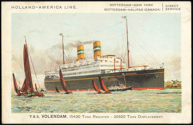 Holland-America Line T.S.S. Volendam Ocean Liner