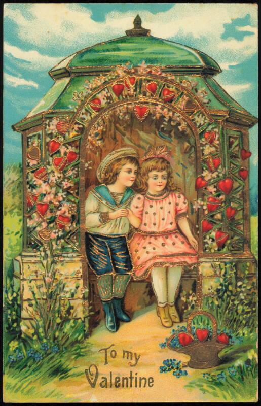 To My Valentine, Children in Heart-Covered Gazebo