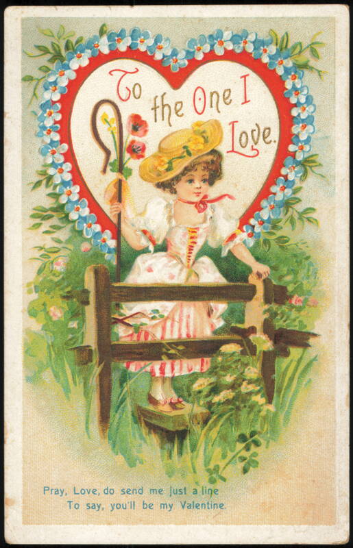 Valentine Girl Shepherdess at Fence To the One I Love