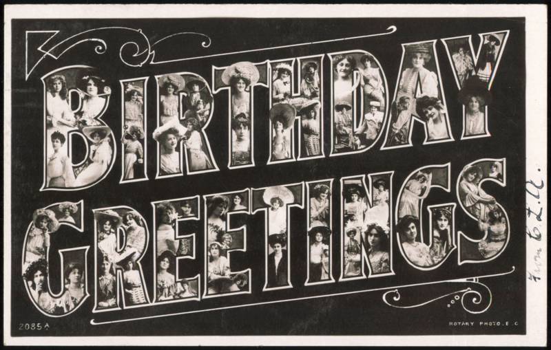 Birthday Greetings Composite of Edwardian Actresses
