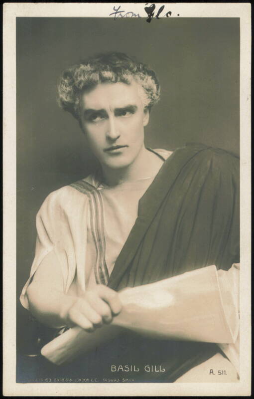Basil Gill in Classical Roman Toga with Scroll