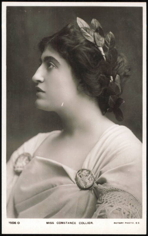 Miss Constance Collier in Classical Gown & Laurel Wreath