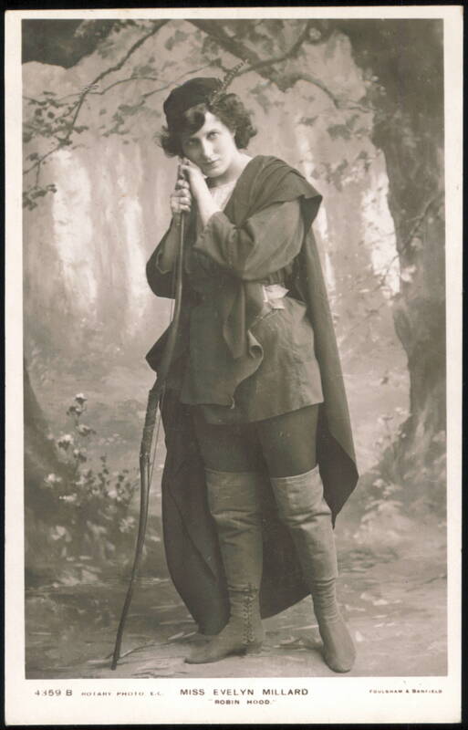 Evelyn Millard in Character for Robin Hood with Longbow