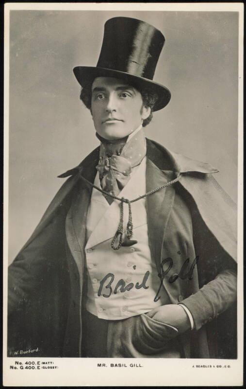 Basil Gill in Period Costume with Top Hat and Cape