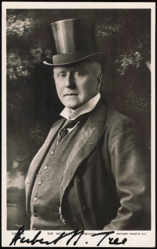 Sir Herbert Beerbohm Tree in Top Hat and Frock Coat