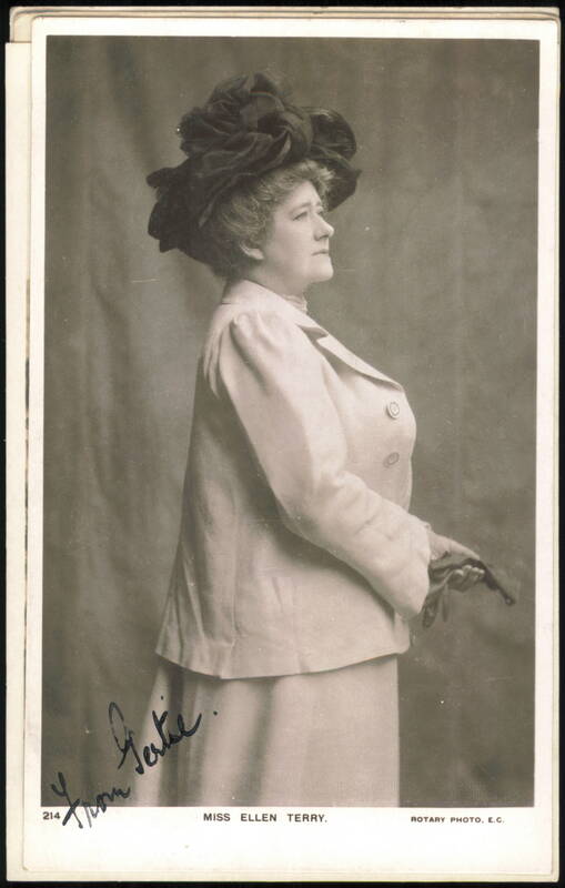 Ellen Terry Side Profile Portrait in Hat and Coat