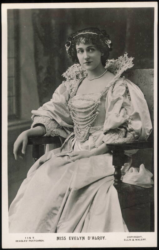Evelyn D'Alroy in Period Costume by Ellis & Walery