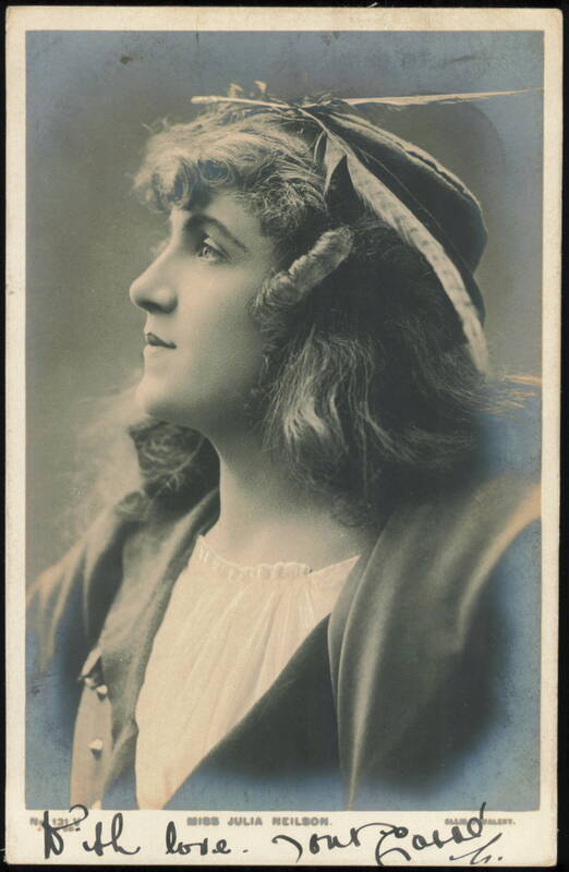 Julia Neilson Profile Portrait in Feathered Cap